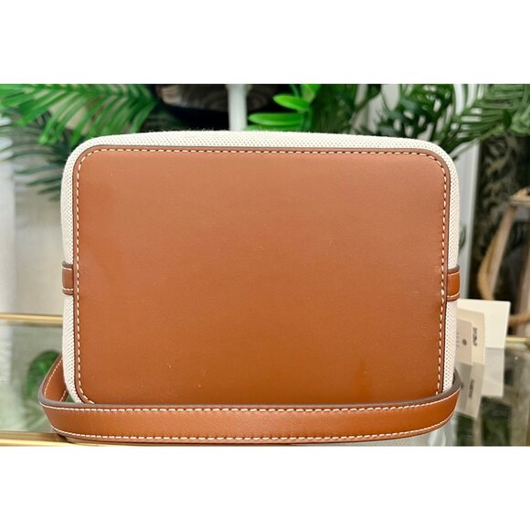 NWT! Tory Burch Canvas and Brown Leather Chelsea Shoulder Bag/ Tote - Picture 8 of 10